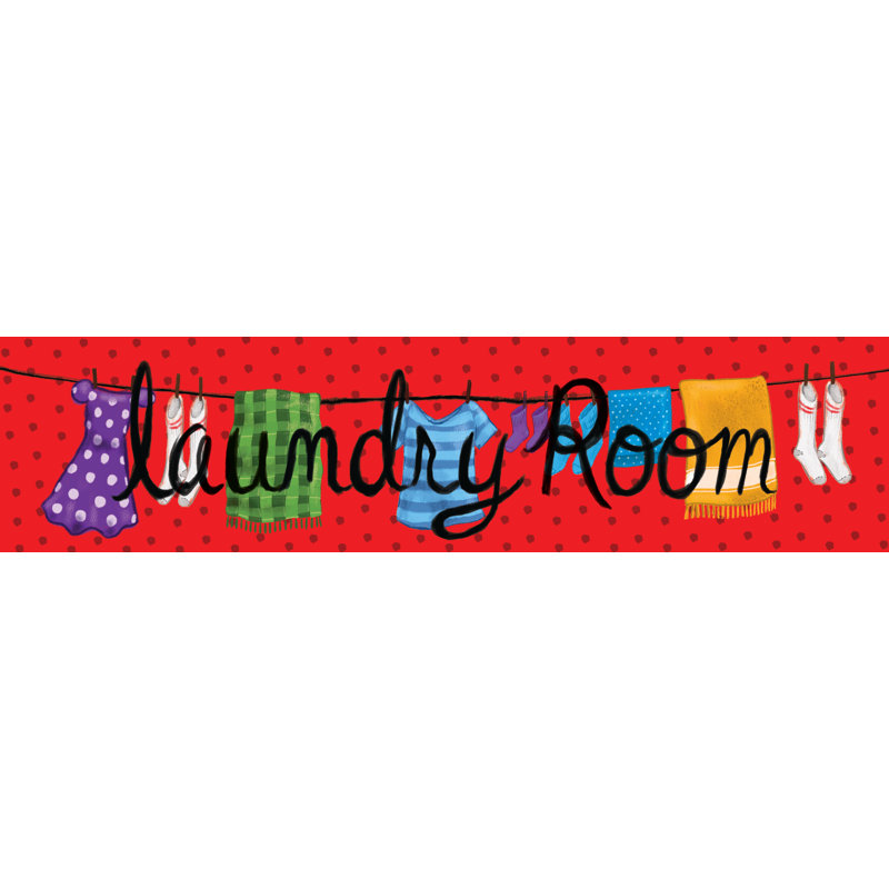Laundry Line - Textual Art Print, 81 cm H x 122 cm W, Wrapped Canvas