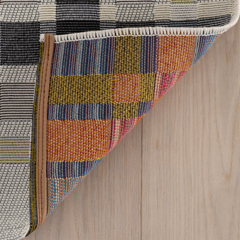 Mesael Modern Plaid Indoor Rug, Blue, Rectangle 8' x 10'