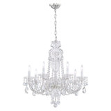 Sterling 7 Light 25in x 26in Chandelier in Silver with Clear Heritage Handcut Crystals