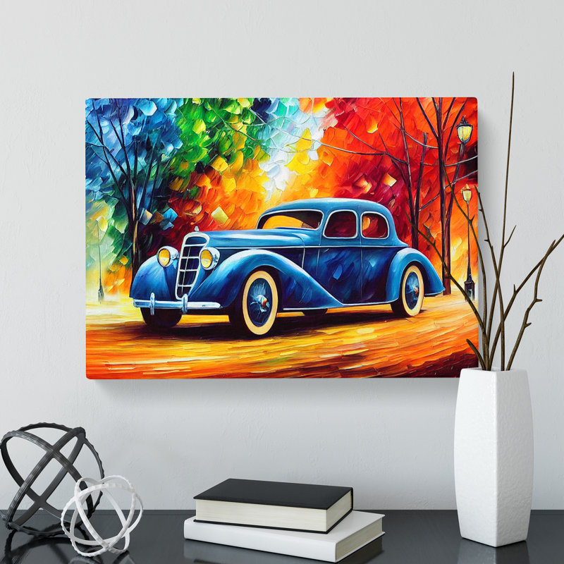 Painted Classic Car Vol.3 Abstract - Wrapped Canvas Painting, 50cm H x 76cm W x 3cm D