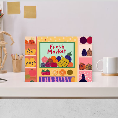 «Vibrant Fresh Market Colorful Vibrant Contemporary Fruit Tropical», reproduction d'art murale