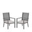 Set Of 2 23" All-Weather Aluminum Patio Dining Chairs With Thick Gray Cushions And Gray Frame