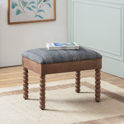 Artisan 18"H Upholstered Stool with Wooden Legs