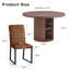 Ensemble de chaises de salle à manger rembourrées en polyuréthane 6 pièces avec table à colonnes romaine ronde, rangement inclus, convient aux restaurants-973774204