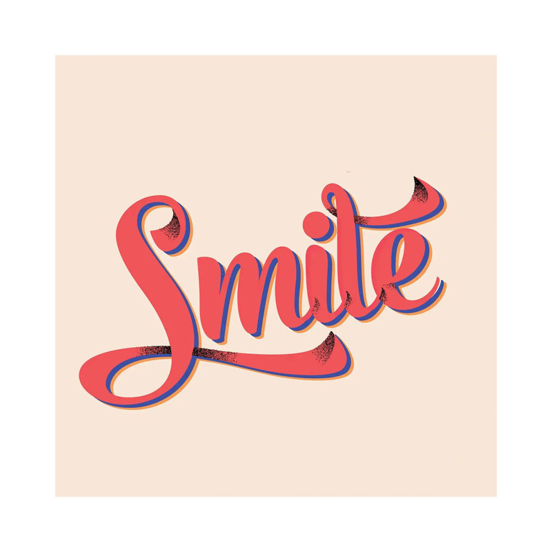Smile Typography by Show Me Mars - Gallery-Wrapped Canvas Giclée on Canvas, 30.48 cm H x 30.48 cm W, Canvas