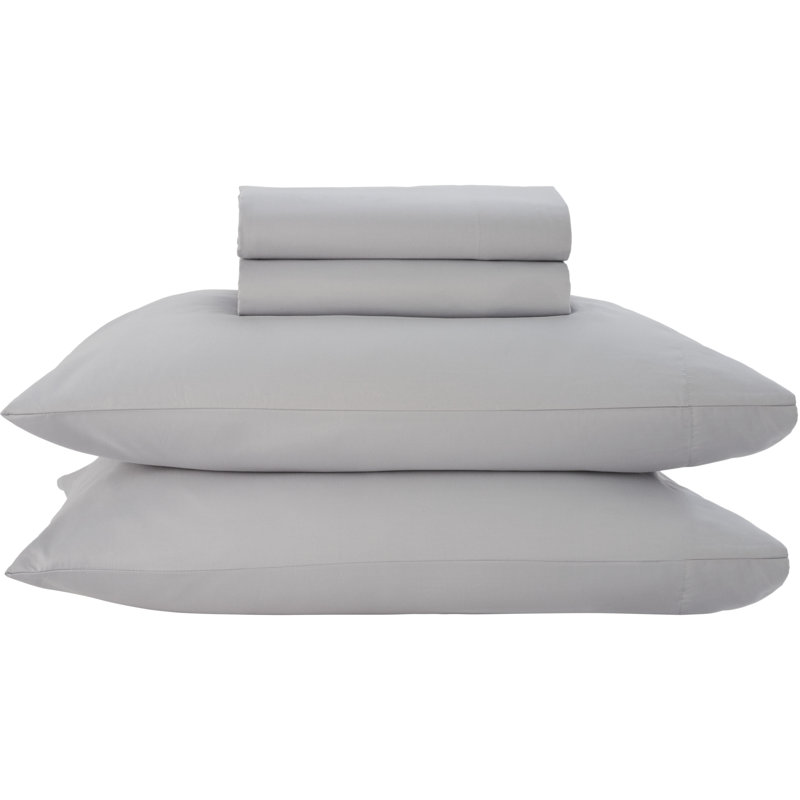 Ensemble de draps en microfibre, Ensemble pour grand lit + 1 drap-housse + 2 taies , Gris