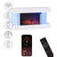 Wall Mounted Electric Fireplace With Multi Ambient Light Colors, Remote, 1800w Heater, White-1353583034