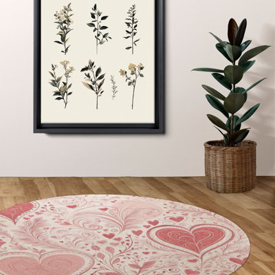 Tapis tressé rose Affection