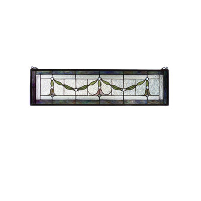 Floral Garland Swag Stained Glass Window