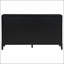 Commode 8 tiroirs Mason noir avec finition brossée et textures cannelées pour une élégance et un rangement modernes