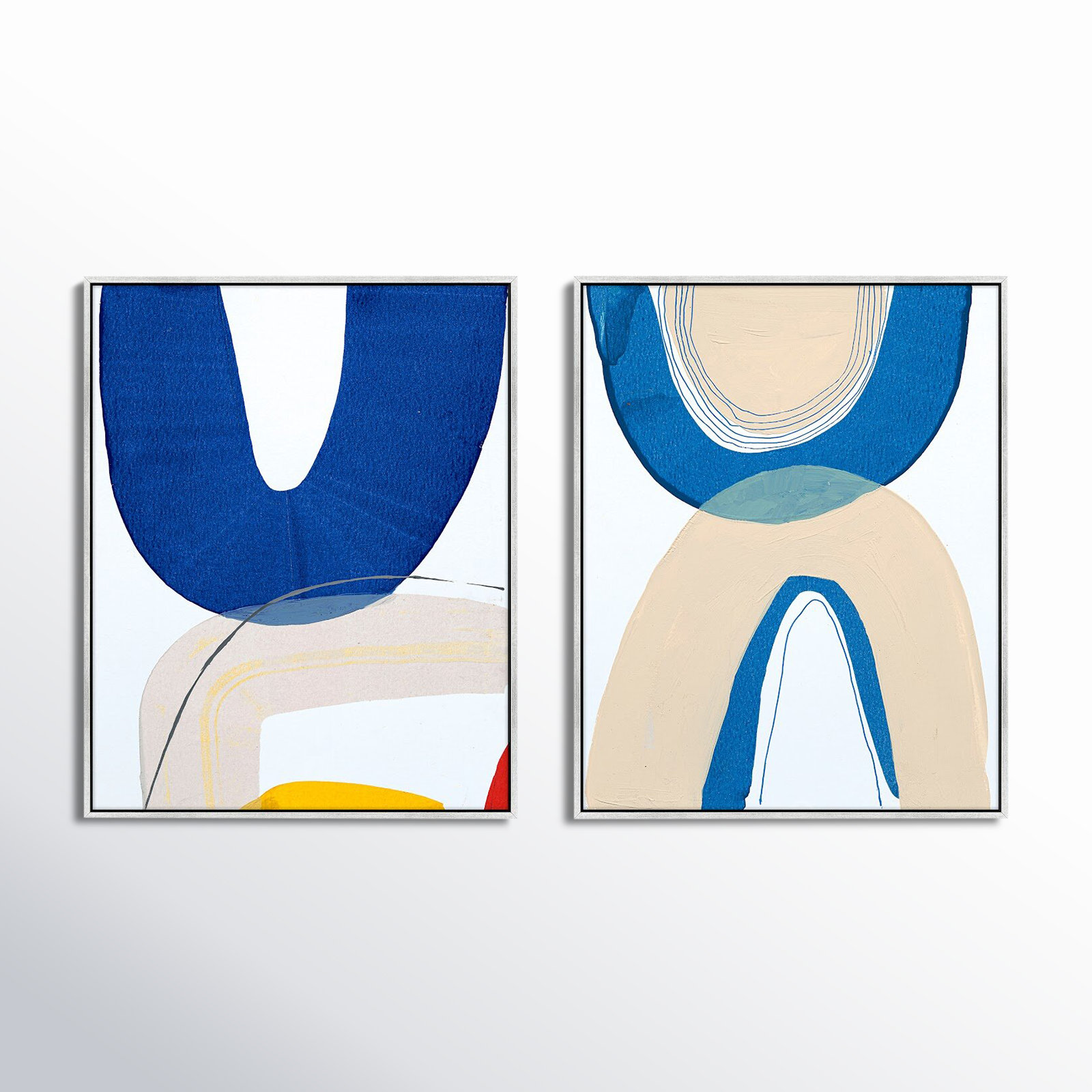 Unity Set Of 2 by Andrea Stokes, Silver Framed, 20" H x 32" W x 1.38" D