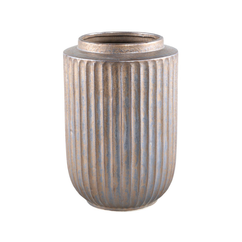 Carmona Ceramic Pot Planter, 36cm H x 24cm W x 24cm D, Gold