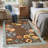 Scalloped Rug Machine Washable Floral Living Room Rugs Non Slip Bedroom Carpet for Nursery Dining Room Dorm Office-60734431-60734416