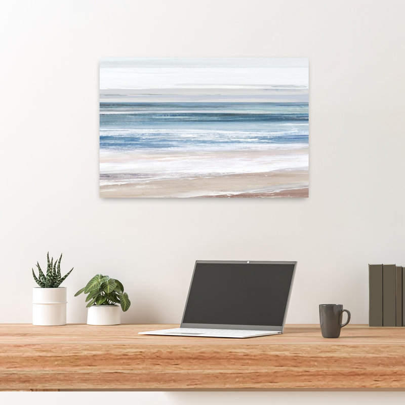 «Serene Coastal Horizon I», art mural côtier, H 16 po x l 24 po