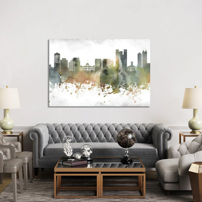 Honolulu Skyline 1 Piece Wrapped Canvas Wall Art