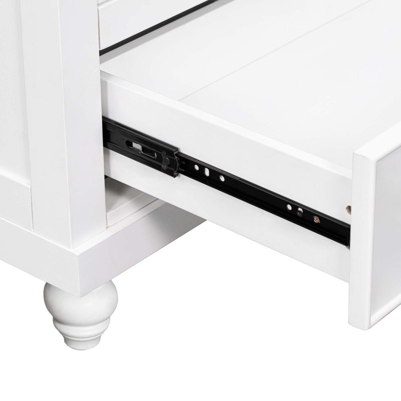 White 30" Freestanding Bathroom Vanity with Drawer and Doors