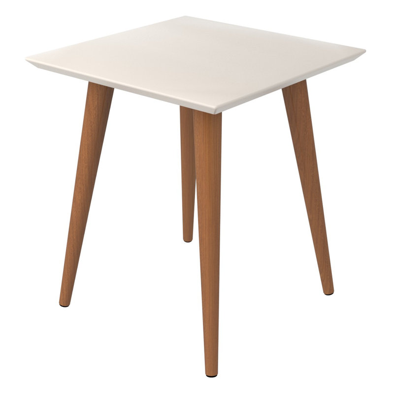 Utopia 17" Contemporary Modern Square End Table in Off White, Off White