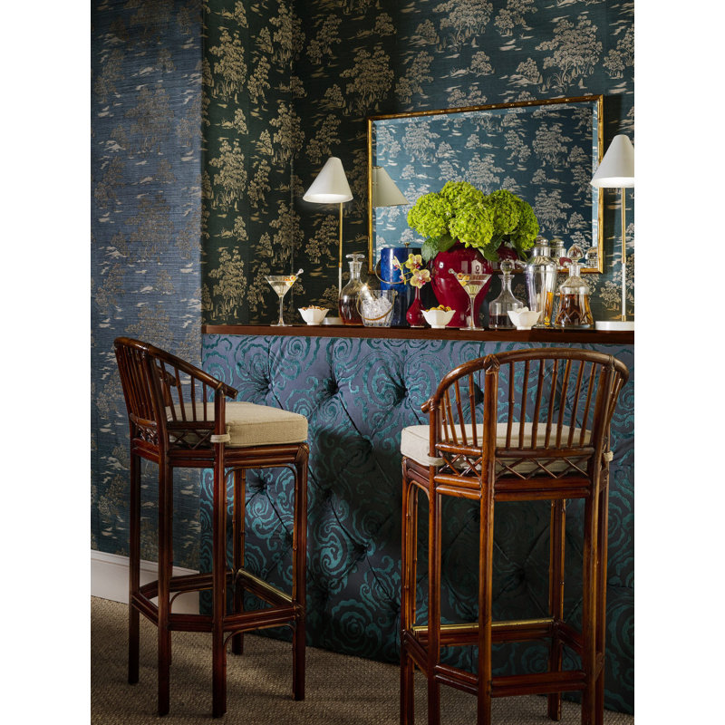 Chinois Chic Cirrus Damask Fabric, Gray
