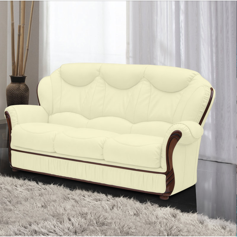 Kipling Faux Leather Sofa, Beige