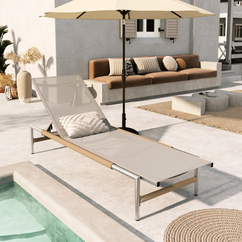 Modern Backyard Delightful Seat - Aluminum, Breathable Mesh Seat, Ergonomic, Rust Outdoor Relaxing Chair Mesh, Rust-, Comfortable