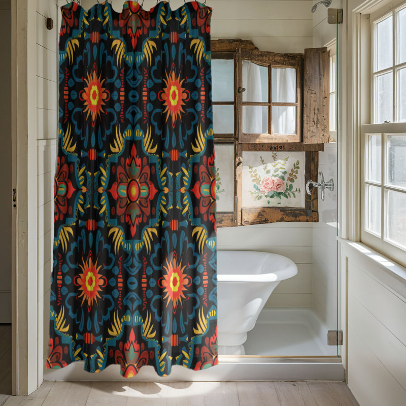 Native Prints - Rideau de douche Premium, H 74 po x l 71 po