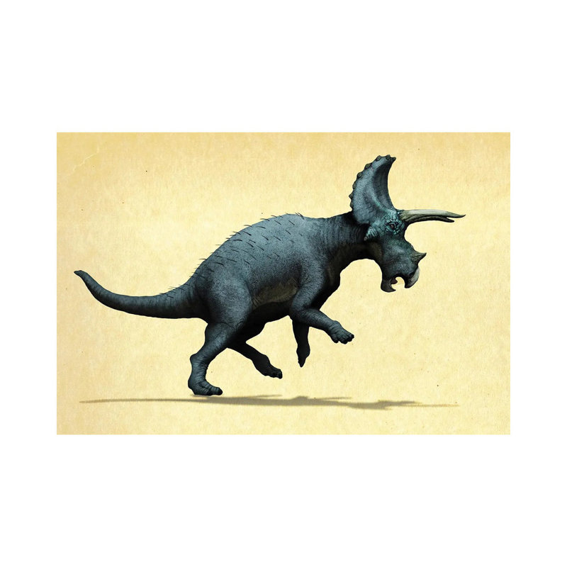 Lateral view of a Triceratops by Paulo Leite da Silva - Wrapped Canvas Graphic Art on Canvas, Wrapped Canvas