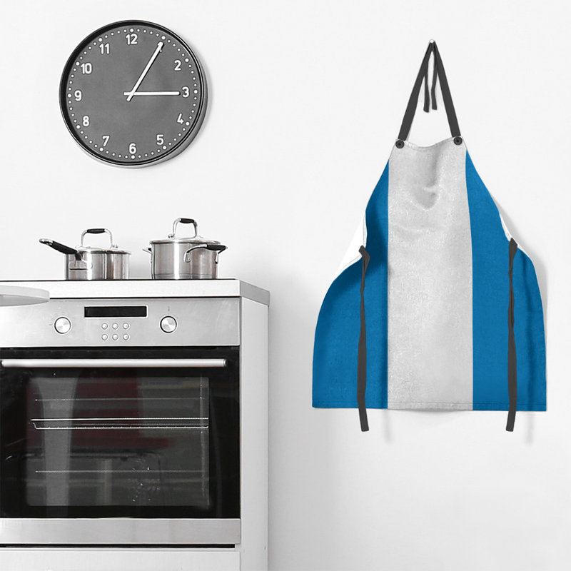 No Pattern Bib Apron, Basketball Blue/White