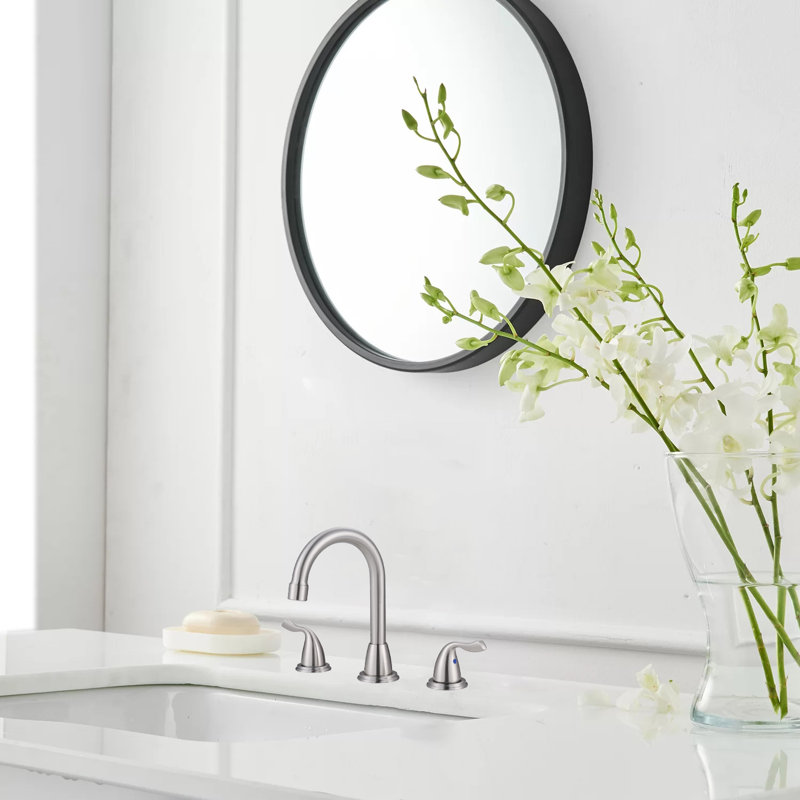 8-Inch Widespread Bathroom Faucet With Pop-Up Drain, Brushed Nickel
