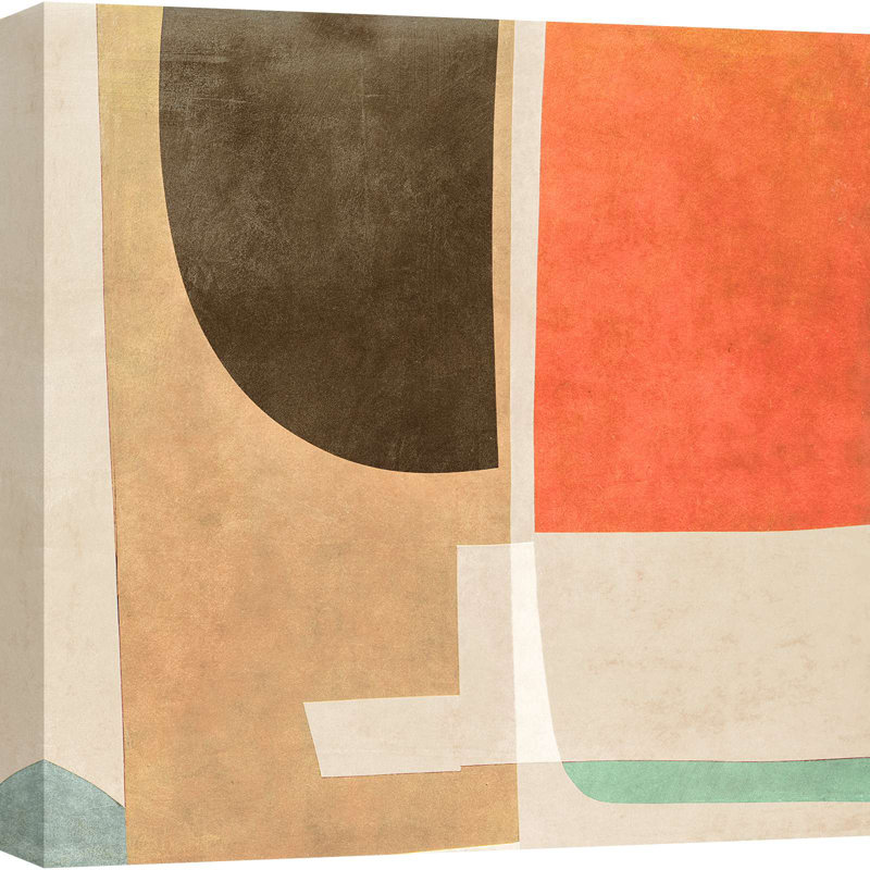 Abstract And Geometric Painting: Road To The Horizon II - Wrapped Canvas Print, 40cm H x 40cm W