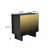 Modern Matte Black 2-Door Accent Cabinet with Gold Wire Mesh & Push-to-Open