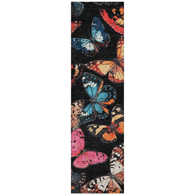 Machine Washable Indoor/Outdoor Huseby ACN2201 Animal Rug