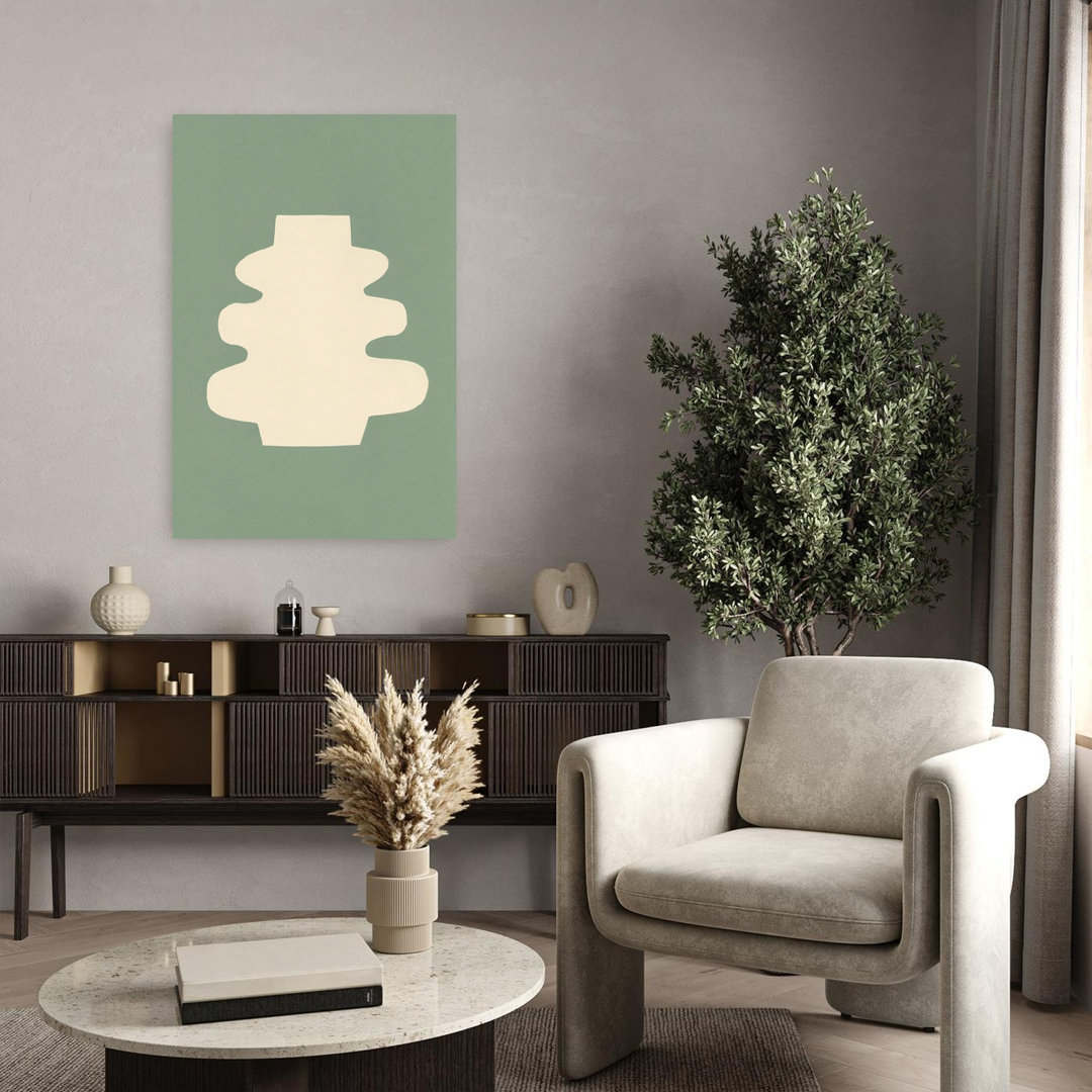 Organic Sage Vase Abstract Contemporary Minimalist Wall Art Print
