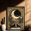Art mural noir encadré noir «The Moon Tarot» - Art nouveau-103843072