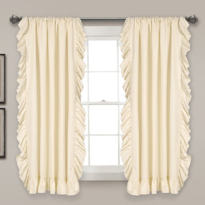 Lush Decor Reyna Ruffle Semi-Sheer Curtain Panels Pair Drapes (Set of 2)