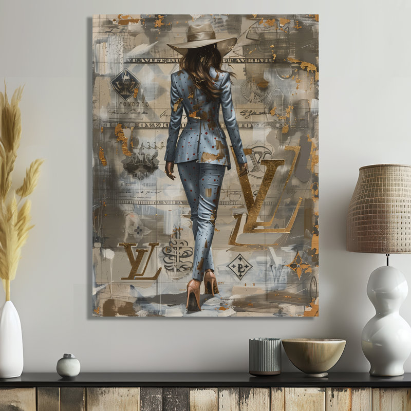Dessin dessiné vers le luxe, Encadrement argenté, H 32 po x l 16 po