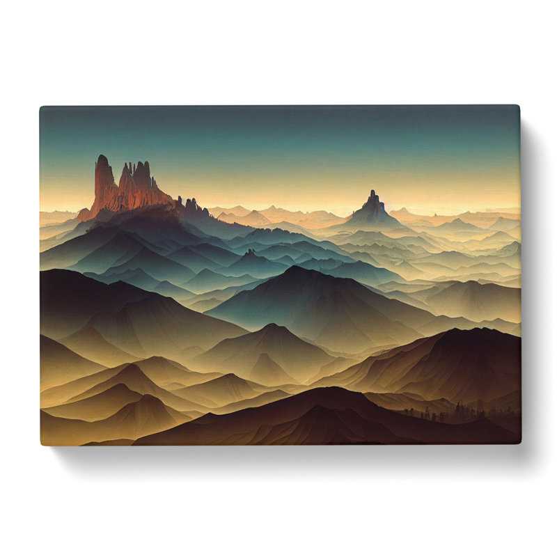 Dreamy Mountain Sunrise - Wrapped Canvas Print, 50cm H x 76cm W x 3cm D
