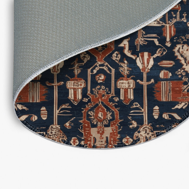 Tapis d'intérieur et d'extérieur brun Persian, Rond 5 pi