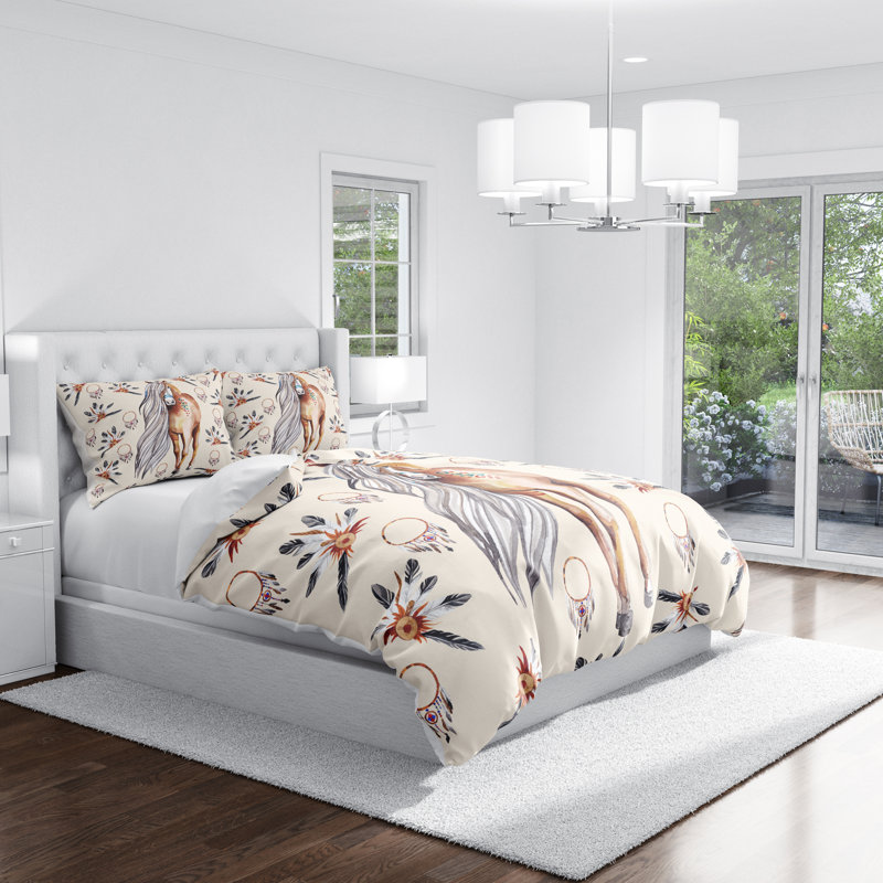  Ensemble de housse de couette Pony, Housse de couette très grand + 2 taies décoratives