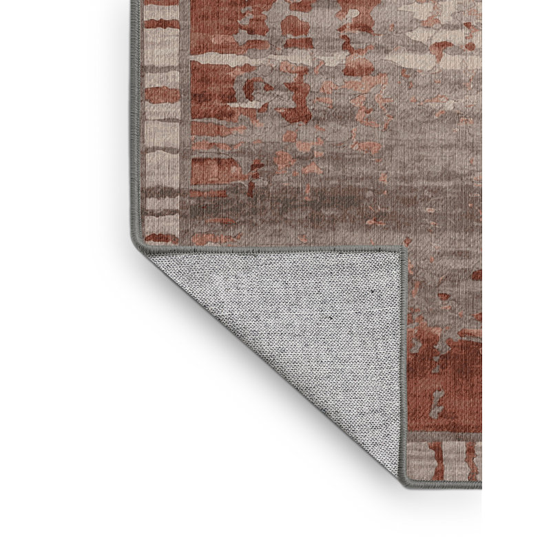 Machine Washable Gray Area Rug, Square 5'