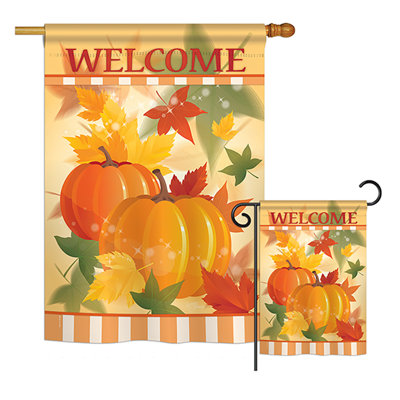 Double Sided Polyester Thanksgiving Flag Set