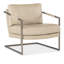 Moody Metal Frame Leather Chair - Stonewash