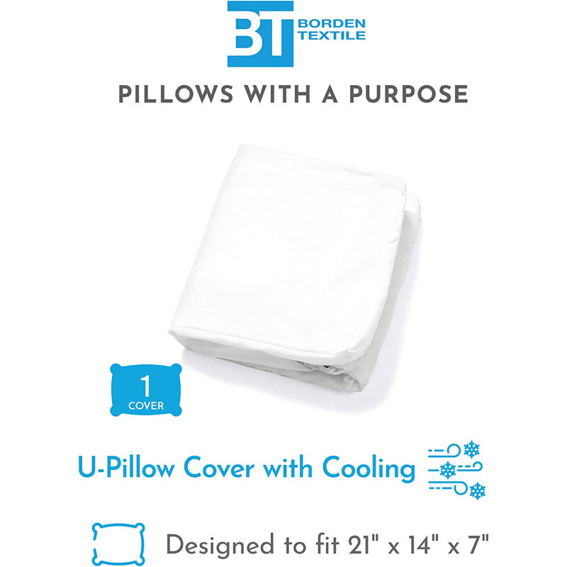 U Sleep Pillow Designed for Side Sleepers and Neck Pain Relief With Cover Included, 21" H x 14" W X 7" D, White