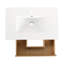 Meuble-lavabo moderne 30 po - Lavabo en céramique, 2 tiroirs à fermeture en douceur, imitation chêne avec tiroirs, fixation murale, céramique