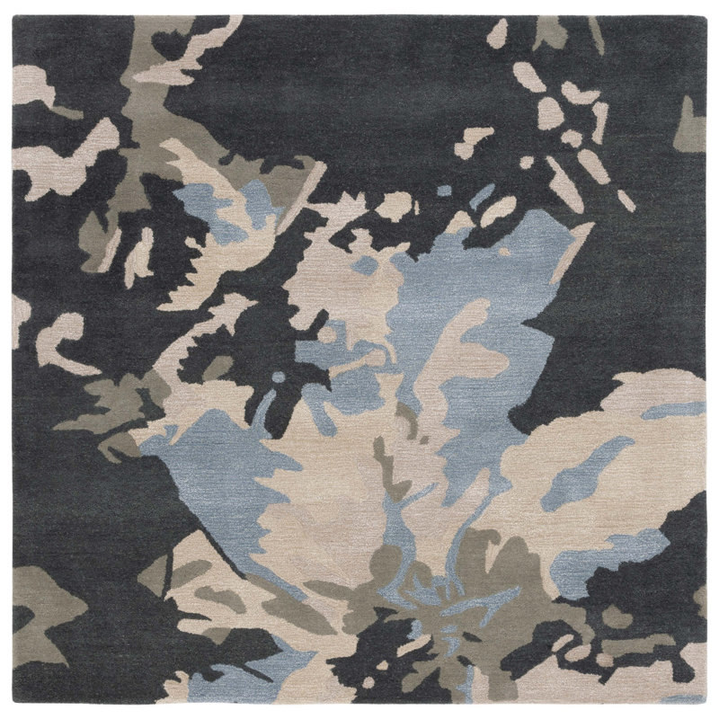 Jefferson Hand Tufted Wool, Viscose Rug, Square 6'