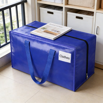 Heavy Duty Moving And Storage Bags, 8-Pack Extra Large 76L Collapsible Totes With Tag Pockets, Waterproof Foldable Alternative To Boxes And Bins