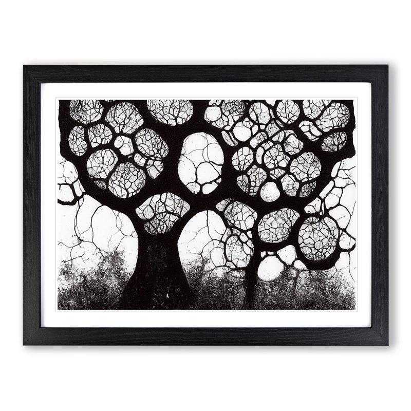 XH1022-6839X Peaceful Tree - Picture Frame Print, Black Framed, 25cm H x 34cm W x 2cm D