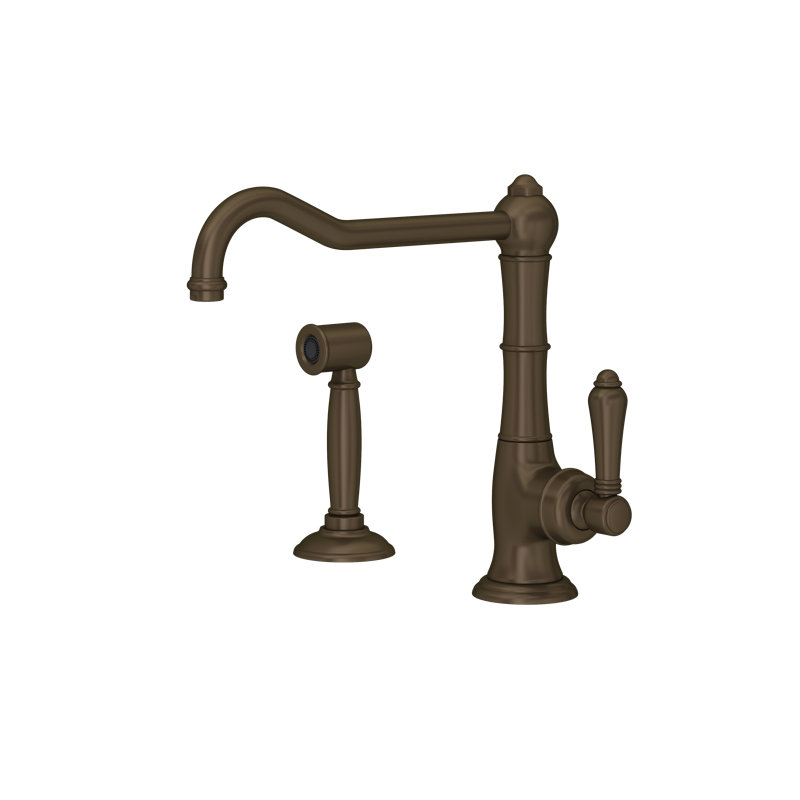 Cinquanta™ Extended Spout Kitchen Faucet with Side Spray, Tuscan Brass