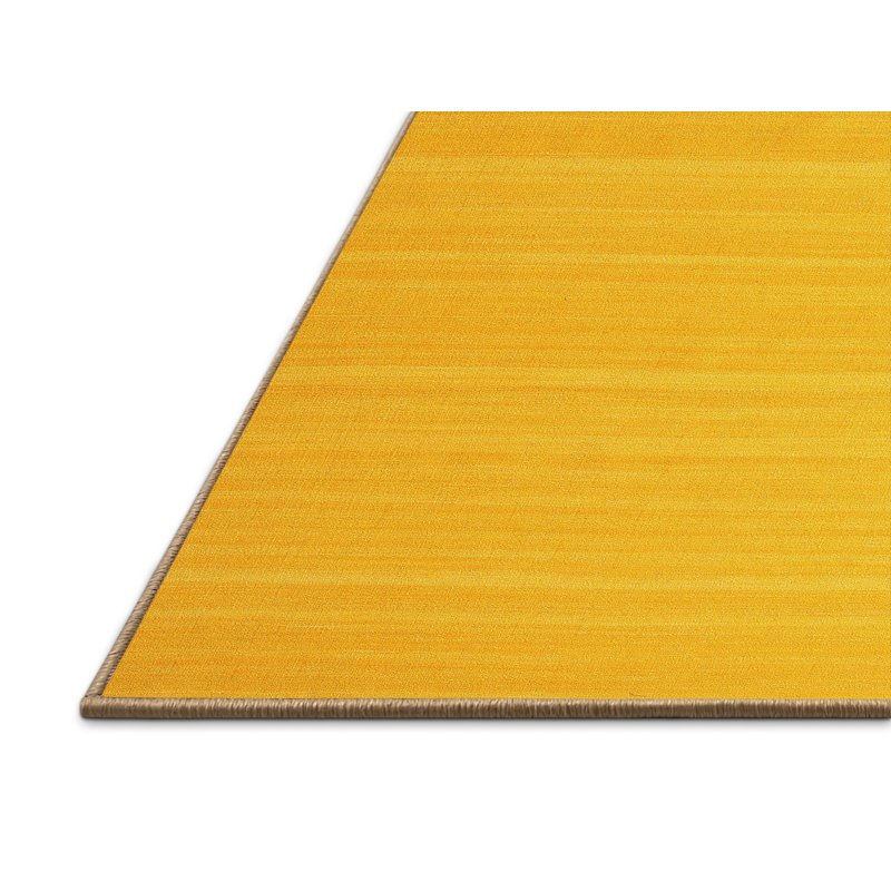 Tapis de zone jaune contemporaine, Rectangle 8 pi x 12 pi