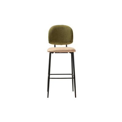 Upholstered Counter Stool with Metal Frame