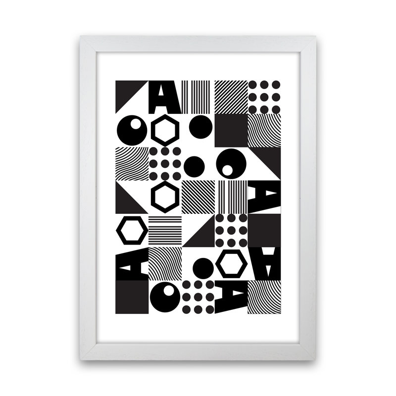 Geometric II - Print, 59.4cm H x 42cm W x 3cm D, White Framed